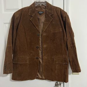Haband executive division brown leather jacket